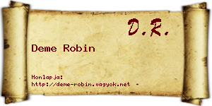 Deme Robin névjegykártya